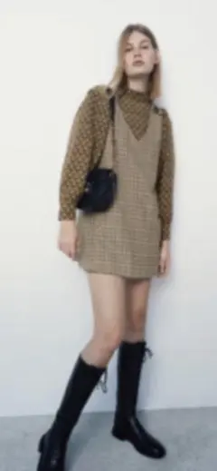 「最終値下げ」ZARA チェック柄ジャンパースカート