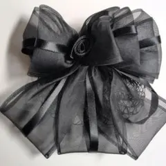 専用 ブラックリボンヘアアクセサリーまとめ髪