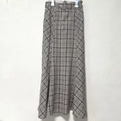 美品　ブラウンチェックスカート