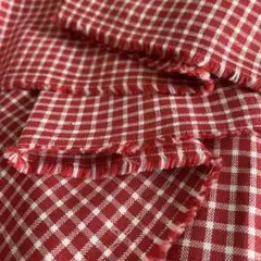 カントリー生地 チェック 赤 D