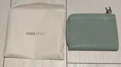 ミニ財布 牛革 ライトブルー 本革 HABA