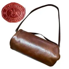 2WAY／本革ショルダー&ハンドバッグ／MARINELLIブラウン／アンティーク