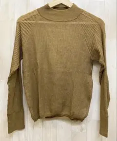 LANDWARDS レーヨンニット リブ ハイネック プルオーバー 薄手