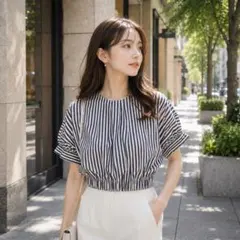 Spick & Span スピックアンドスパン ストライプ コクーン ブラウスのサムネイル
