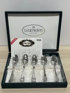 ラッキーウッド＊ティースプーン 5本 18-12ステンレス