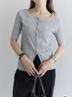 ボンジュールサガン✨ 前後2WAYリンクス編みカーディガン✨