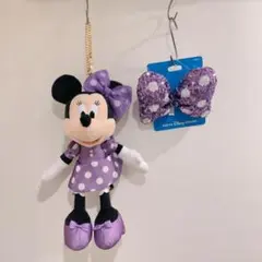 ミニーマウス ぬいぐるみ　リボン　スパンコール　ディズニー　Disney 2個