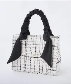 ギャザーハンドルミニトートバッグ ツイード WEB限定カラー NICECLAUP