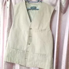 Eddie Bauer エディー・バウアー　ベージュ Vネック ベスト M