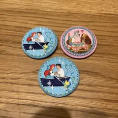 ディズニープリンセス刺繍缶バッジ