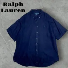 Ralph Lauren 90s BLAKE シャツ リネン ネイビー 4L