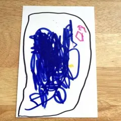 【子供が描いた絵】　海の中のモササウルス　AO  1枚