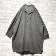チュニック カットソー ワンピース 4L 美品 グレー 大きいサイズ スキッパーのサムネイル