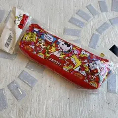 スヌーピー キャラクター柄 筆箱 レッド ペンケース 未使用のサムネイル