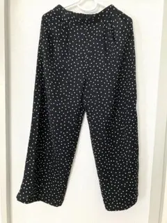 美品　水玉模様 ワイドパンツ 黒と白S