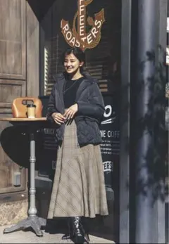 JUSGLTTY チェックスカートドッキングワンピース