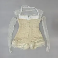 ケーブルニット コルセット風 パンツワンピースのサムネイル