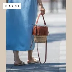 【美品】HAYNI バケツ型フリンジかごバッグ Benest：ebagosのサムネイル