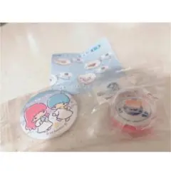 くら寿司　サンリオ　ビッくらポン　缶バッジ　鮮度くんフィギュア キキララ