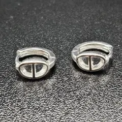 アンカー デザイン フープ ピアス シルバー サージカルステンレス キャッチレス