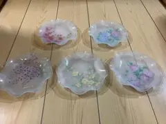花柄 波型皿 5枚セット