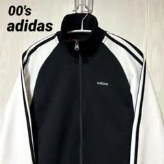 00s adidas ハイネック トラックジャケット ジャージ y2k 黒 M
