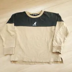 長袖カットソー ベージュ/黒