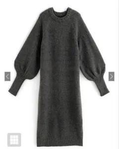 ボリュームスリーブ ロングワンピース