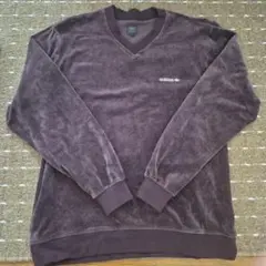 値下げ　adidas パープル Vネック トレーナー