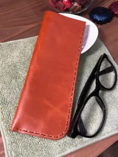 メガネケース　レザークラフト 本革使用 A001