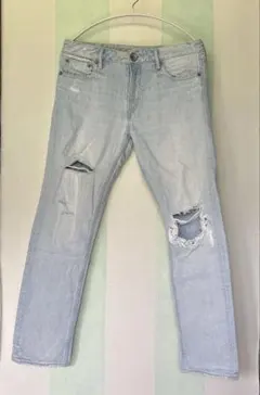 RODEO CROWNS ダメージデニムパンツ ライトブルーのサムネイル