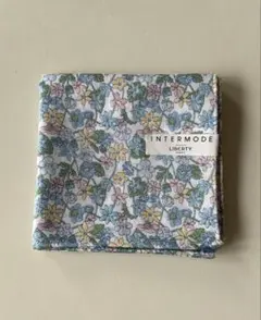 新品✨インターモードusingリバティ/大人のガーゼハンカチ/ブルー/ギフト