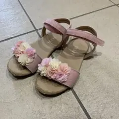 ピンク 花柄 サンダル18.0cm
