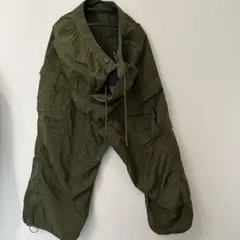 GU オリーブ　スーパーワイドカーゴパンツ　M