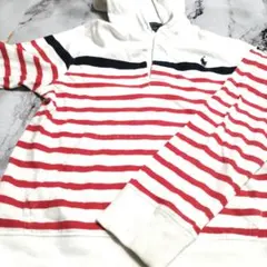 Polo Ralph Lauren 白赤ストライプパーカー