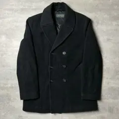 90s ラルフローレン ダブルブレストウールジャケット Pコート ブラック