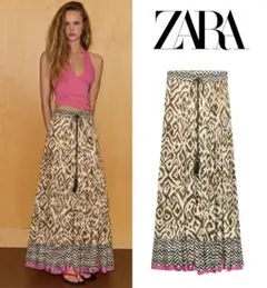 新品 ZARA 定価7,990円 マキシ丈 ロングスカート S ラスト1点♪