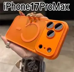 iPhone17ProMax ケース　オレンジ　半透明 　マグセーフ
