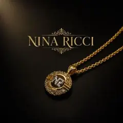 NINA RICCI ニナリッチ ロゴ ネックレス ラインストーン ゴールドのサムネイル
