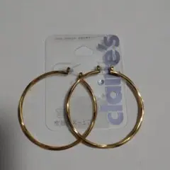 【未使用品】claire's ゴールド フープピアス