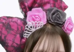 盛り髪 体育祭 デカリボン JK ピンク 黒レース