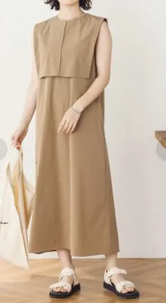 新品タグ付き　hunch アイスタッチ 衿付きロングワンピース 接触冷感のサムネイル