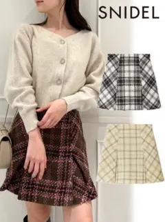 SNIDEL ロービングチェックスカショ