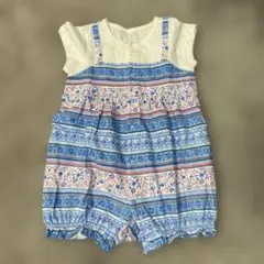 ②花柄ロンパース 80 ブランシェス