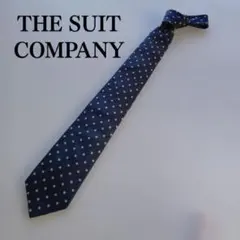 ザスーツカンパニー ネクタイ 紺色 小花ドット柄 シルク素材【n5359】