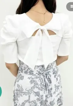 INGNI イング Backリボン5分袖リブ トップス