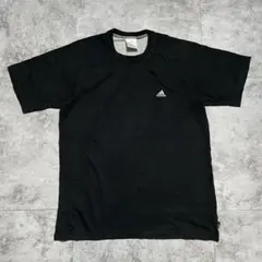 アディダス Tシャツ ラグランスリーブ ブラック ワンポイント刺繍ロゴ