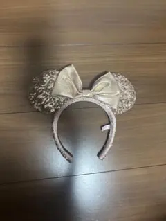 ミニーマウス耳付きカチューシャ ゴールド