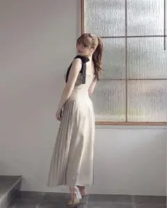 andmary Ann ribbon pleats dress - メルカリ