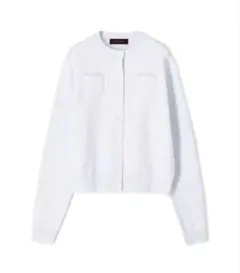 caban コットンカシミヤクルーネックカーディガン　ミストブルー